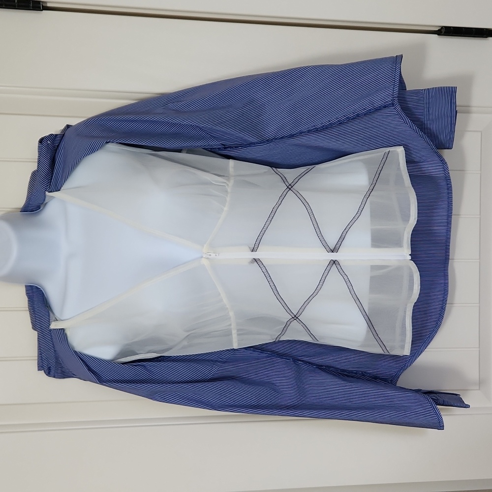 Pinstripe Blouse with Decorative Lining